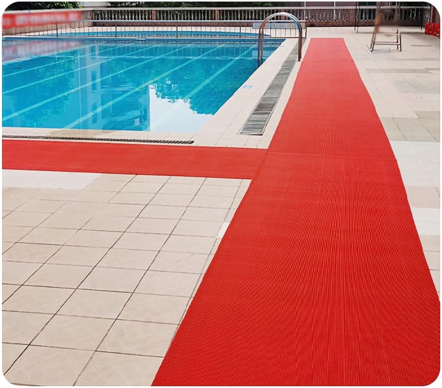 Maty drenażowe PVC do użytku wewnątrz i na zewnątrz do łazienek, basenów i kuchni Odporna na zużycie(Rosso,90cmx200cm)