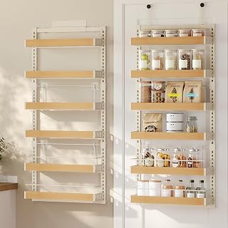 SONGMICS 6-Tier Over the Door Pantry Organizer, Adjustable Spice Rack