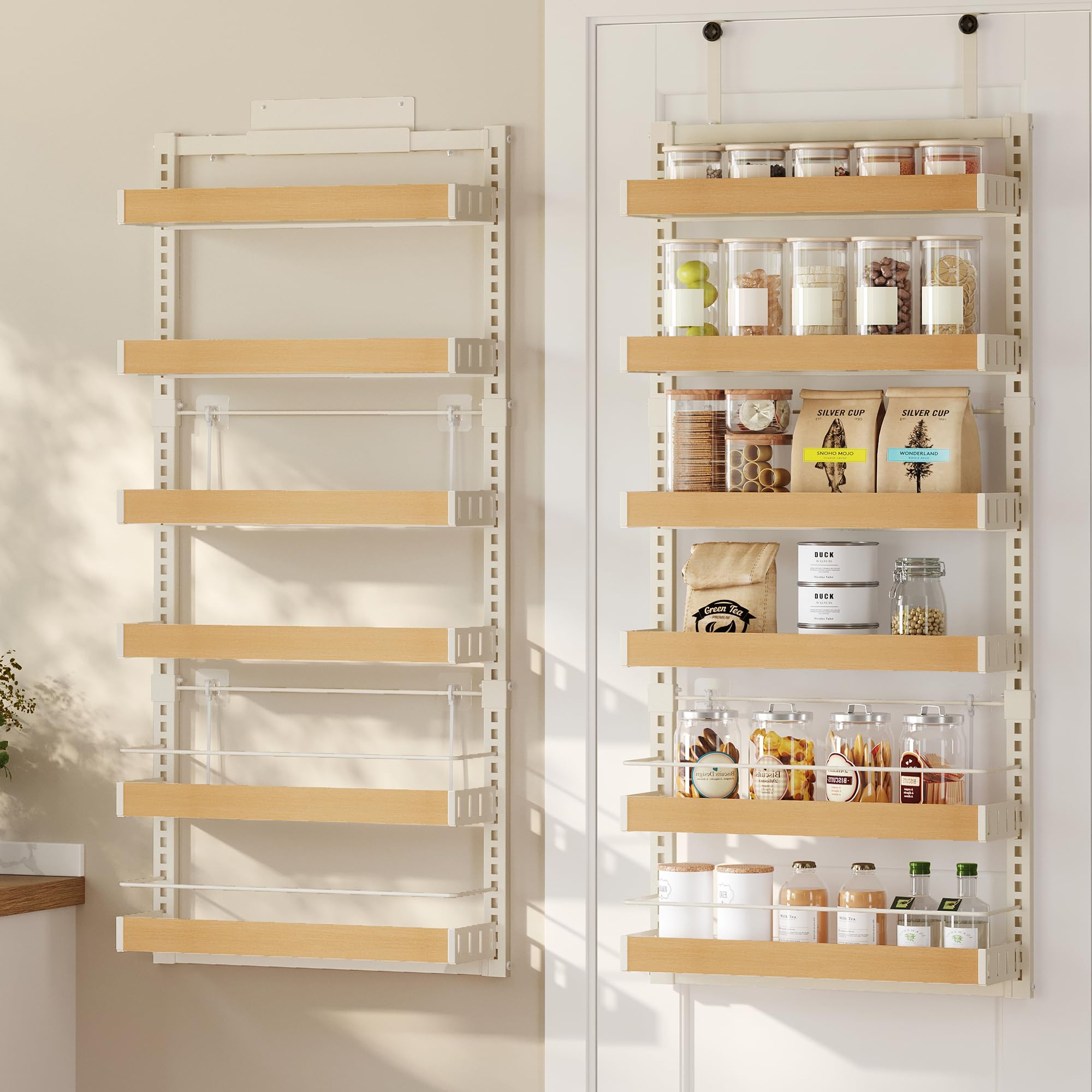 SONGMICS 6-Tier Pantry Organizer in Matte White
