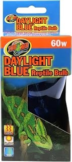 Zoo Med Daylight Blue Reptile Bulb 60W Set of 2 - UVA Heat Lamp for Terrariums, True Blue Glass for Optimal Heating