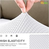 Vista 90 de Easy-Going Fundas Elásticas de 3 Piezas para Cojines de Sofá para Sofá Seccional Izquierdo/Derecho en Forma de L Chaise Lounge Funda de Asiento