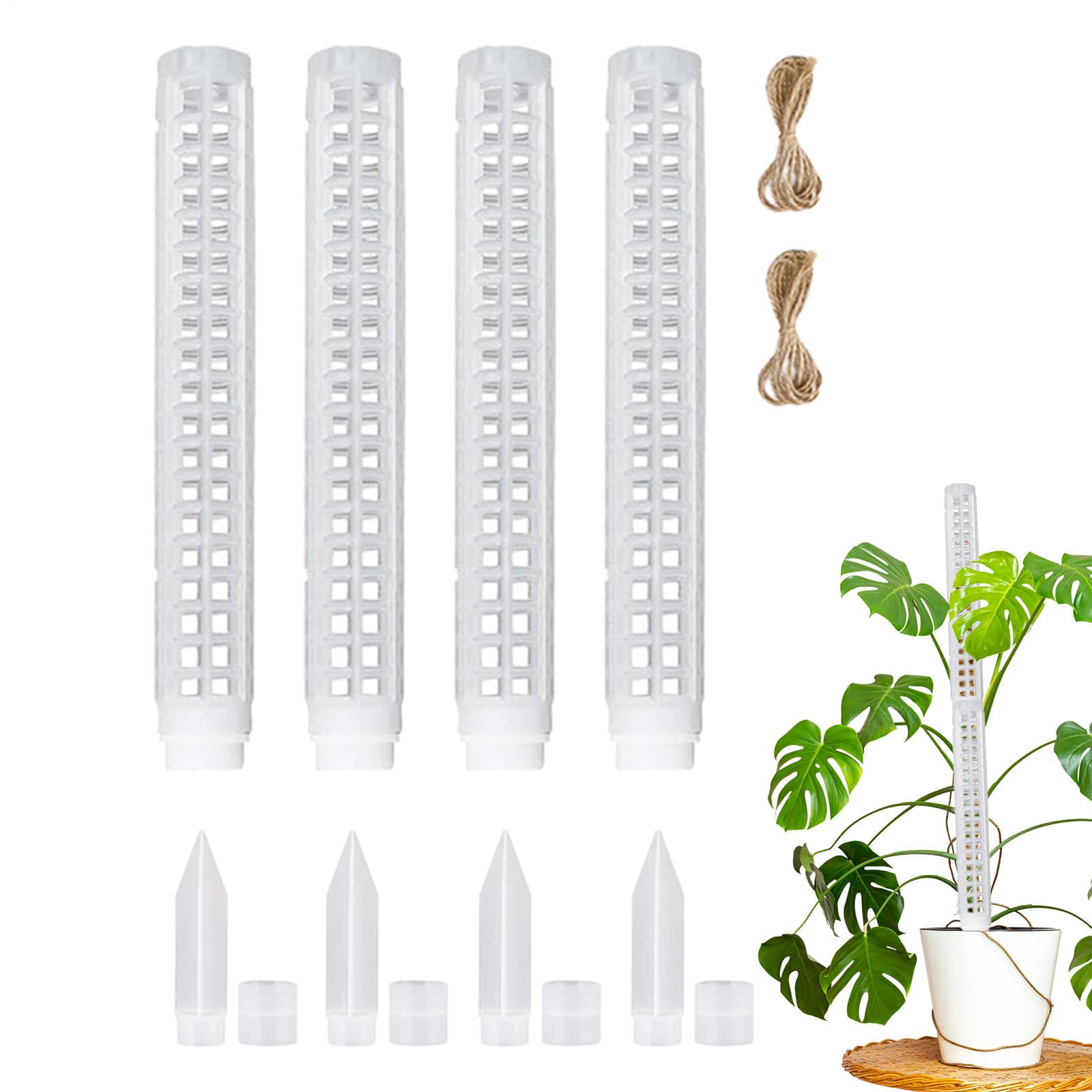 Moosstab Für Pflanzen 65 cm stapelbare Pflanzenstütze | Mesh-Design Indoor Pflanzenstäbe Für Innen Außen Balkon Garten Orchidee Ranke