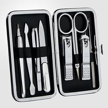 Korean Nail Clipper! World No. 1. Three Seven 777 Super Sharp and Clean Cut Sturdy Design Great for Gift and Travel Manicure Grooming Kit Nail Clipper Set 8 PCs, 377BVC, Made in Korea, Since 1975
