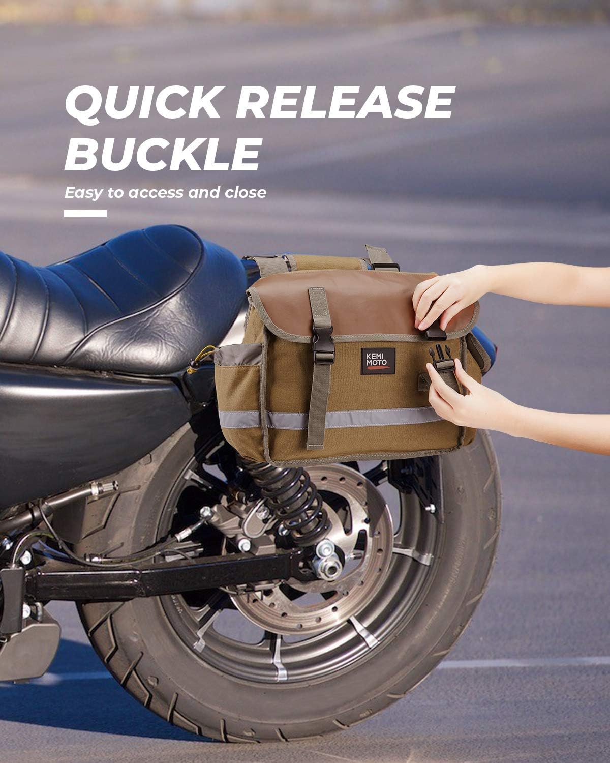 Brown Motorcycle Saddle Bags, for Scooter Motorcycle Saddlebags Luggage Pannier : Automotive