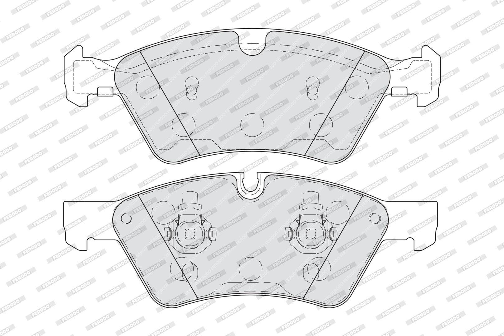 FERODO Plaquettes de freins Avant préparé pour l'indicateur d'usure Épaisseur 21mm sans accessoires FDB1830 Compatible avec MERCEDES-BENZ Classe E Berline W211 Classe ML W164 Classe R W251, V251