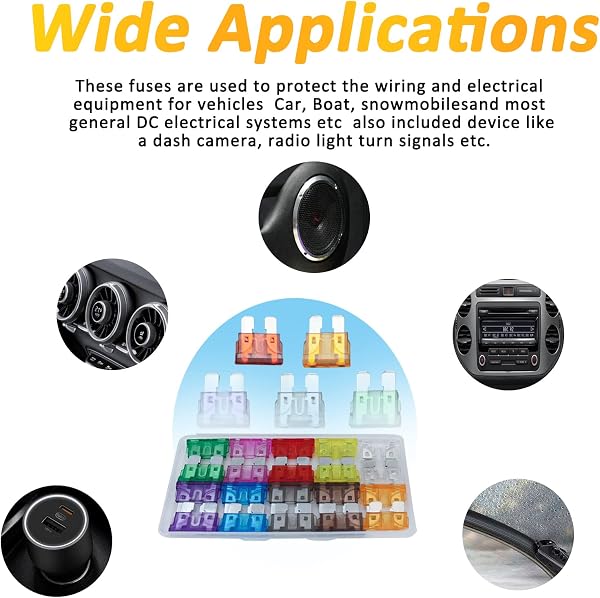 RoadandLord 30Pcs Standard Blade Fuses Assortment Kit – ATC/ATO/APR/ATS Fuse Standard Fuse Standard car Fuse (2A/3A/5A/7.5A/10A/15A/20A/25A/30A/35A) for Car Boat Truck SUV Automotive Replacement Fuses in use