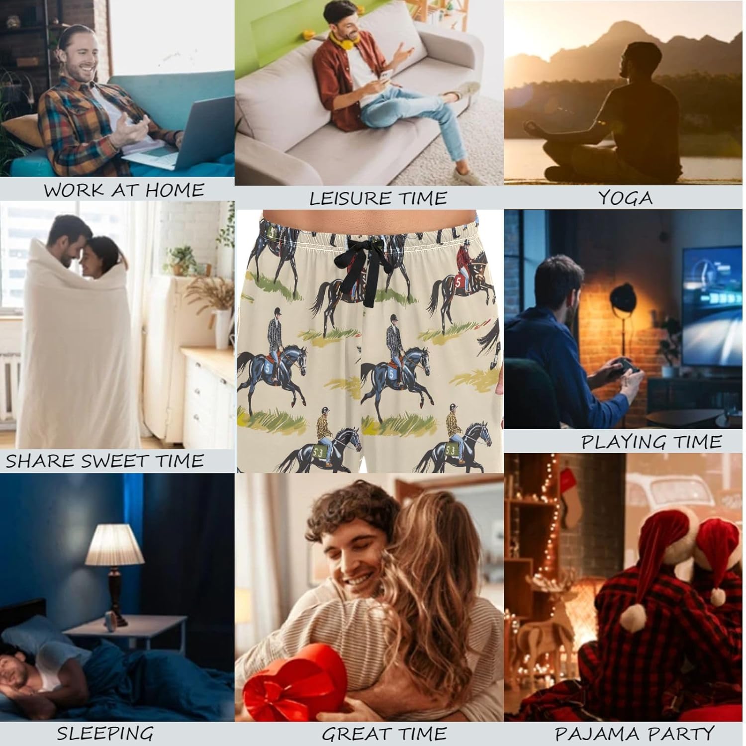 ALAZA Halloween Skull Pajama Pants for Men Funny, Mens Sleep Lounge Pants Pajama Bottoms Lightweight - Image 3