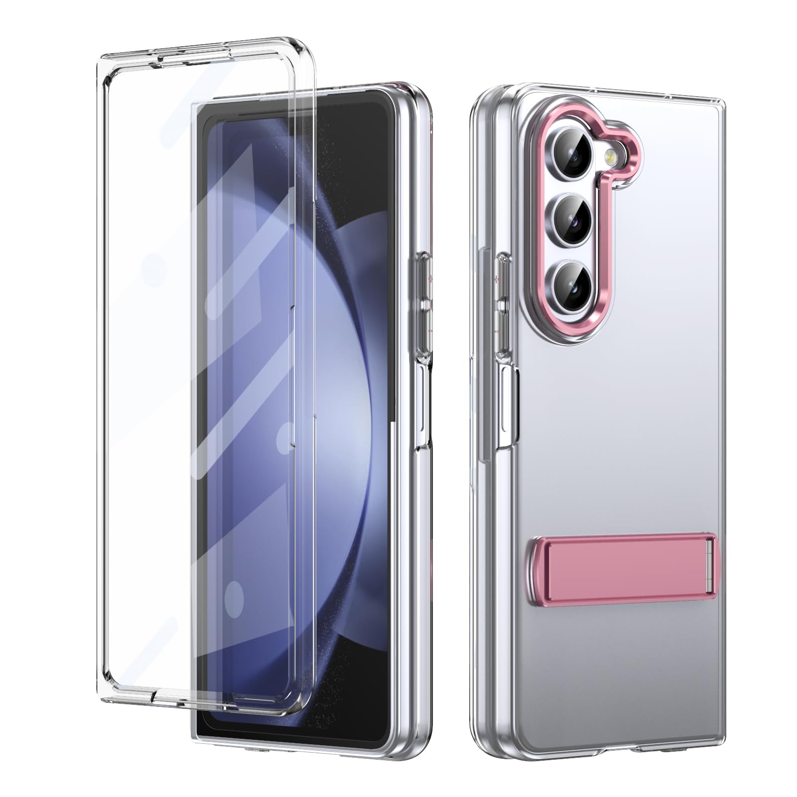 Coque Galaxy Z Fold 5 rose robuste pour éviter les bris d'écran - 8