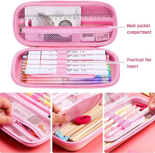 Miniatura 10 de MCWTH Estuche para lápices para niños y niños, 3D, gran capacidad, impermeable, con compartimentos, bonita bolsa para bolígrafos para jardín de