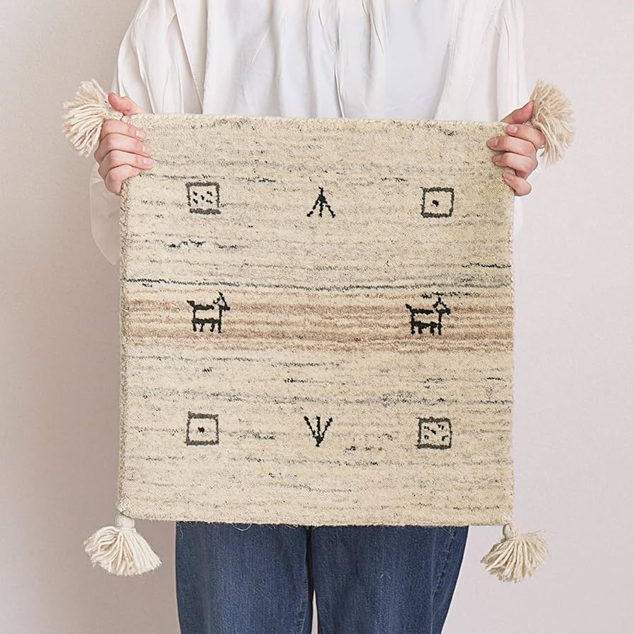 Amazon.co.jp: 萩原 ギャッベ チェアパッド 座布団 マット 約