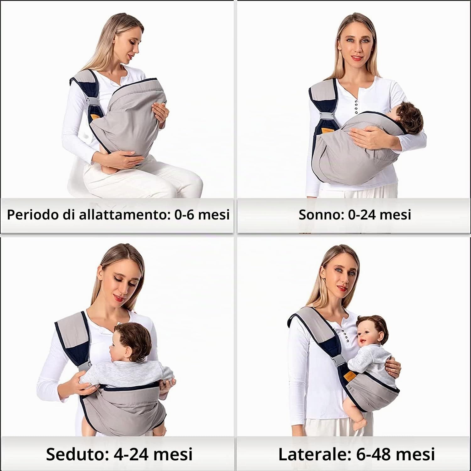 Ergo - Fascia da trasporto traspirante per neonati, neonati e bambini fino a 18 kg