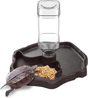 Pawfly Automatic Reptile Water Feeder - Tortoise Turtle Food & Water Bowl Dispenser for Snakes, Bearded Dragons, Lizards, Chameleons