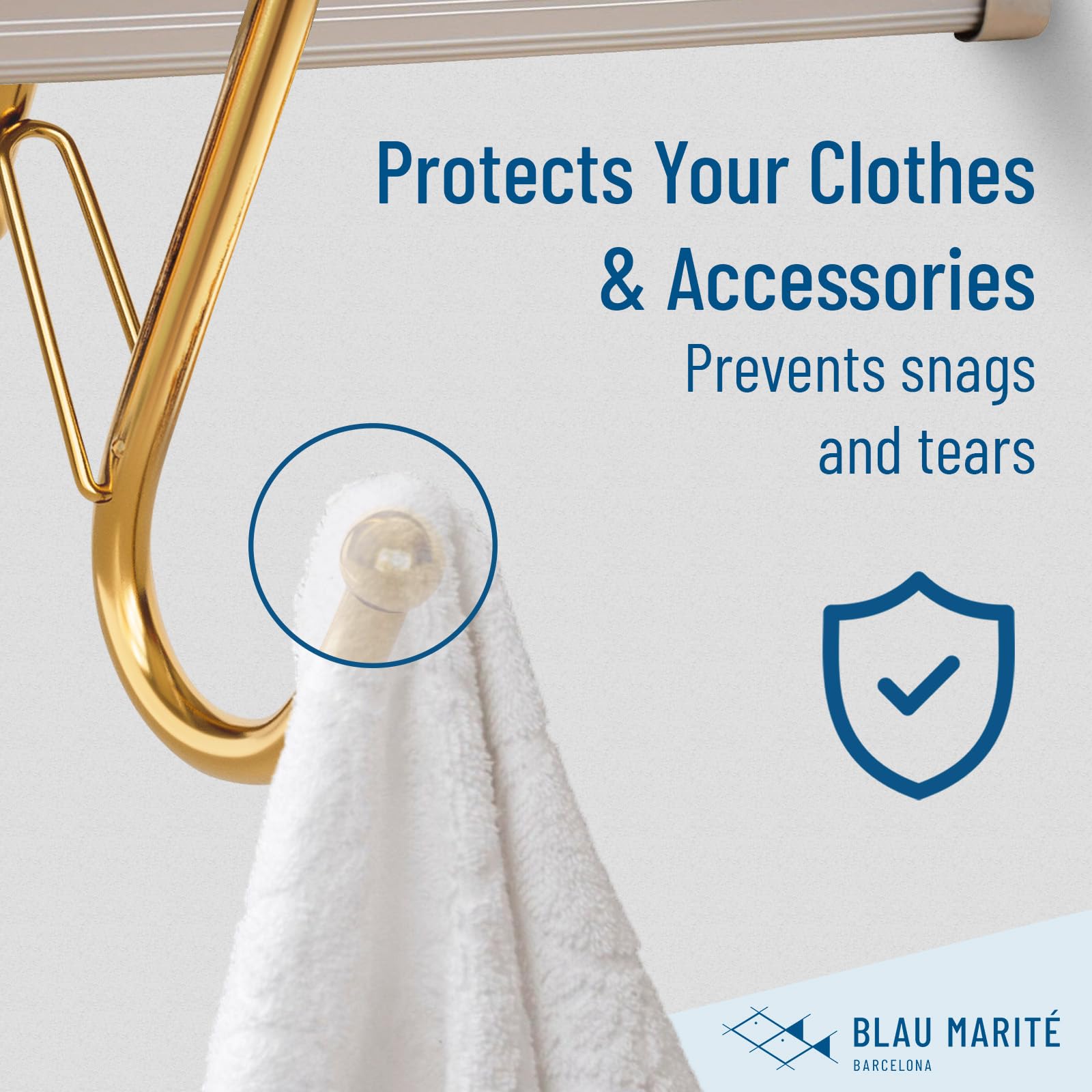 Blau Marité 10 Pack S Hooks for Hanging for Bars up to 0.6 Inch (1.5 cm) Diameter, Anti-Drop Hooks with Safety Buckle - Image 4