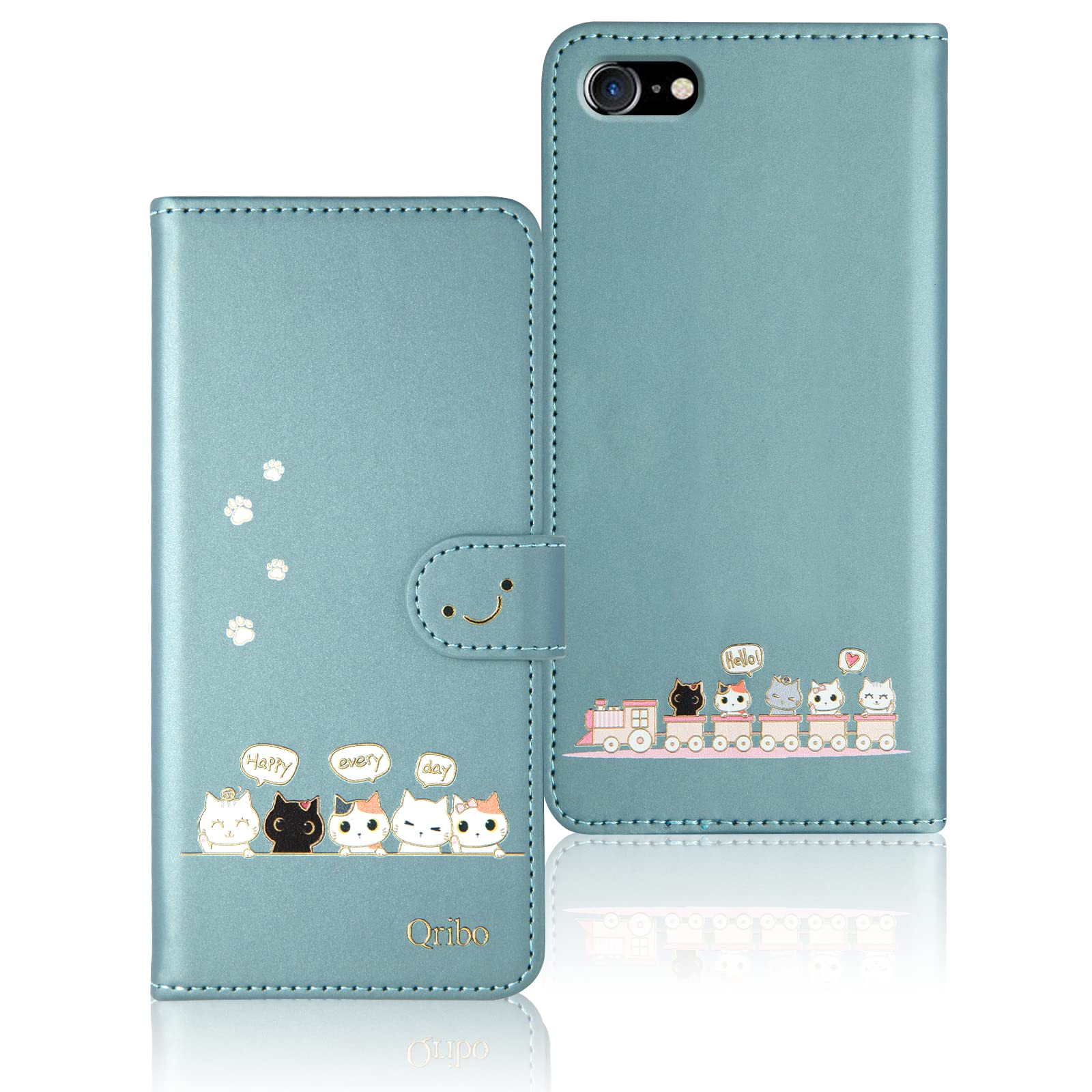 Amazon.co.jp: Qribo iPhone SE ケース 手帳型 第2世代 第3世代  