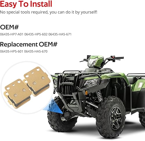 Miniatura 5 de JAVIK Pastillas de Freno Delanteras Semi-Metálicas Pro para Honda Rancher 420 Foreman 500 520 Rubicon 500 520 TRX250X TRX250EX