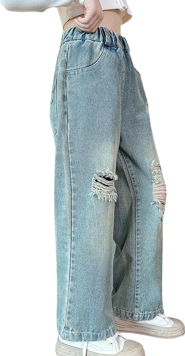 Broek, wijd en recht, dierenprint, elastische tailleband, donkerblauw