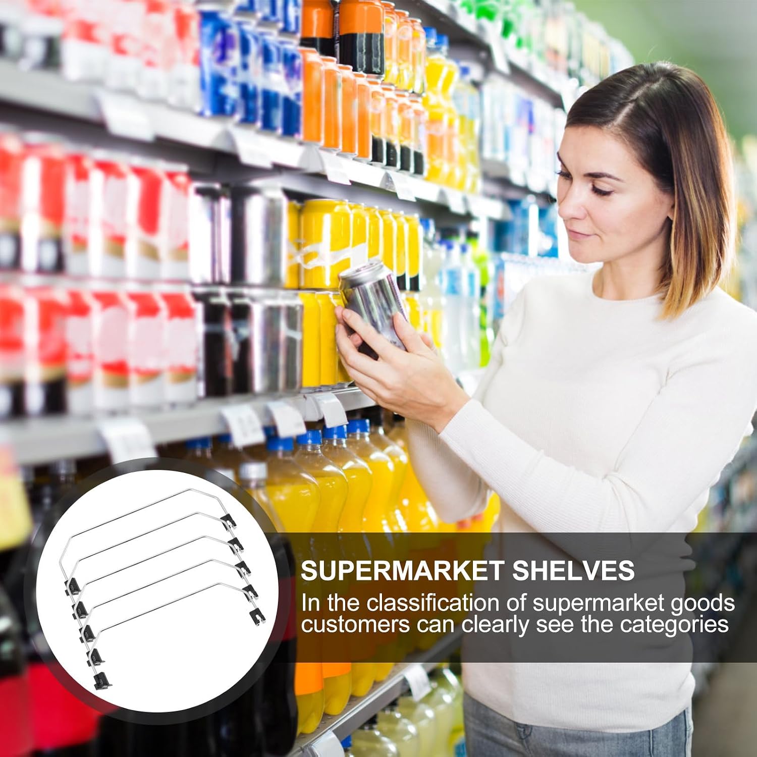 5pcs Supermarket Shelf Divider Galvanized Iron Barrier for Store Use