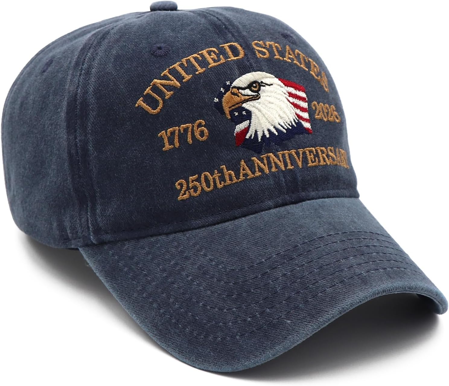 250th Anniversary USA Hat United States 250 Year American Anniversary Hat Eagle Patriotic Embroidery Baseball Cap - Image 3