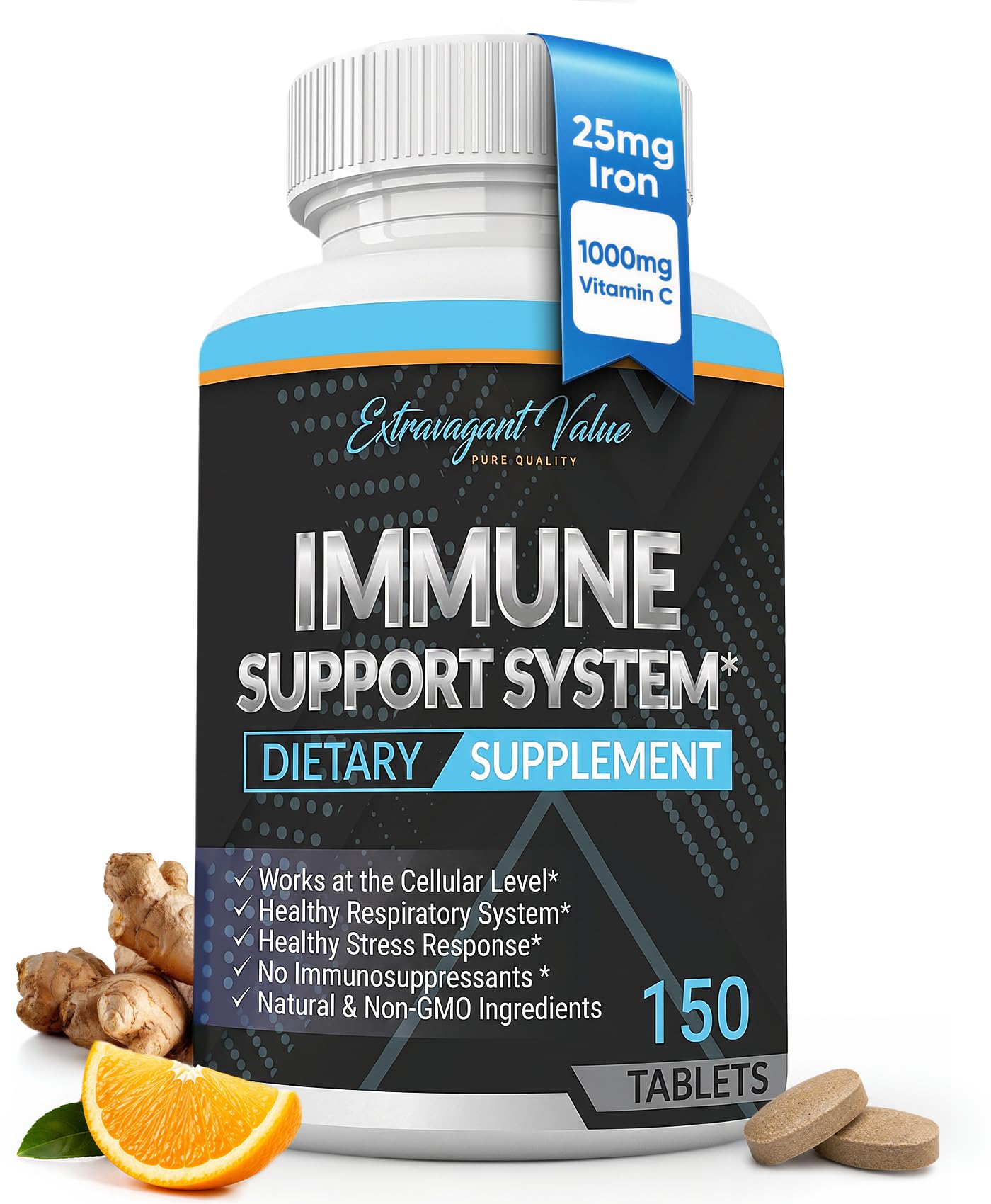 Immune Support Supplement for Men and Women - 150 Tablets