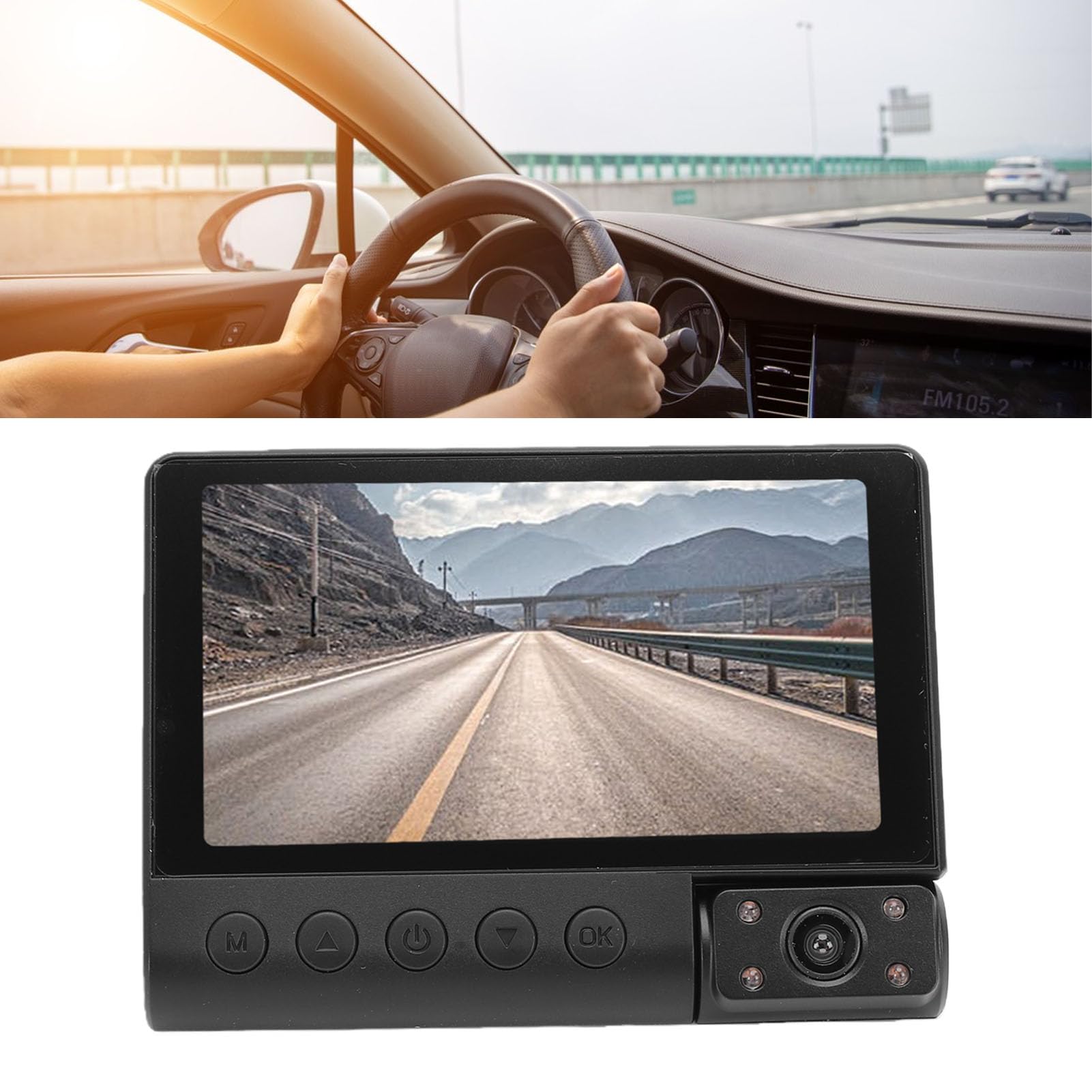Aramox Dash Cam 3 1080P HD, Schermo 4in