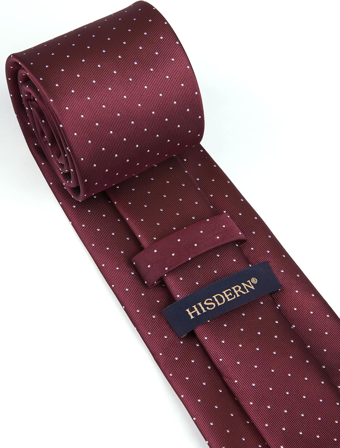 HISDERN Polka Dot Ties for Men Classic Silk Ties and Pocket Square Formal Business Necktie Handkerchief Wedding Party - Image 3