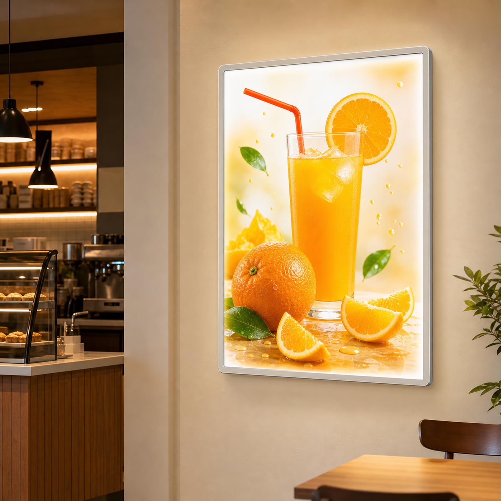 Pannello Menù retroilluminato a LED,Cornice Pubblicitaria A LED,Display Illuminato per Poster,Ultrasottile,Vetro Temperato,per Negozi,Bar,Ristoranti e Saloni,per Esposizione