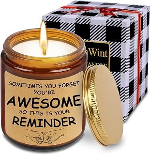 Vanilla Scented Candles, Inspirational Candle Gifts for Women Men, You are Awesome Candles for Home Scented, Encouragement Gifts for Women, Men, Family, Best Friend, Coworker