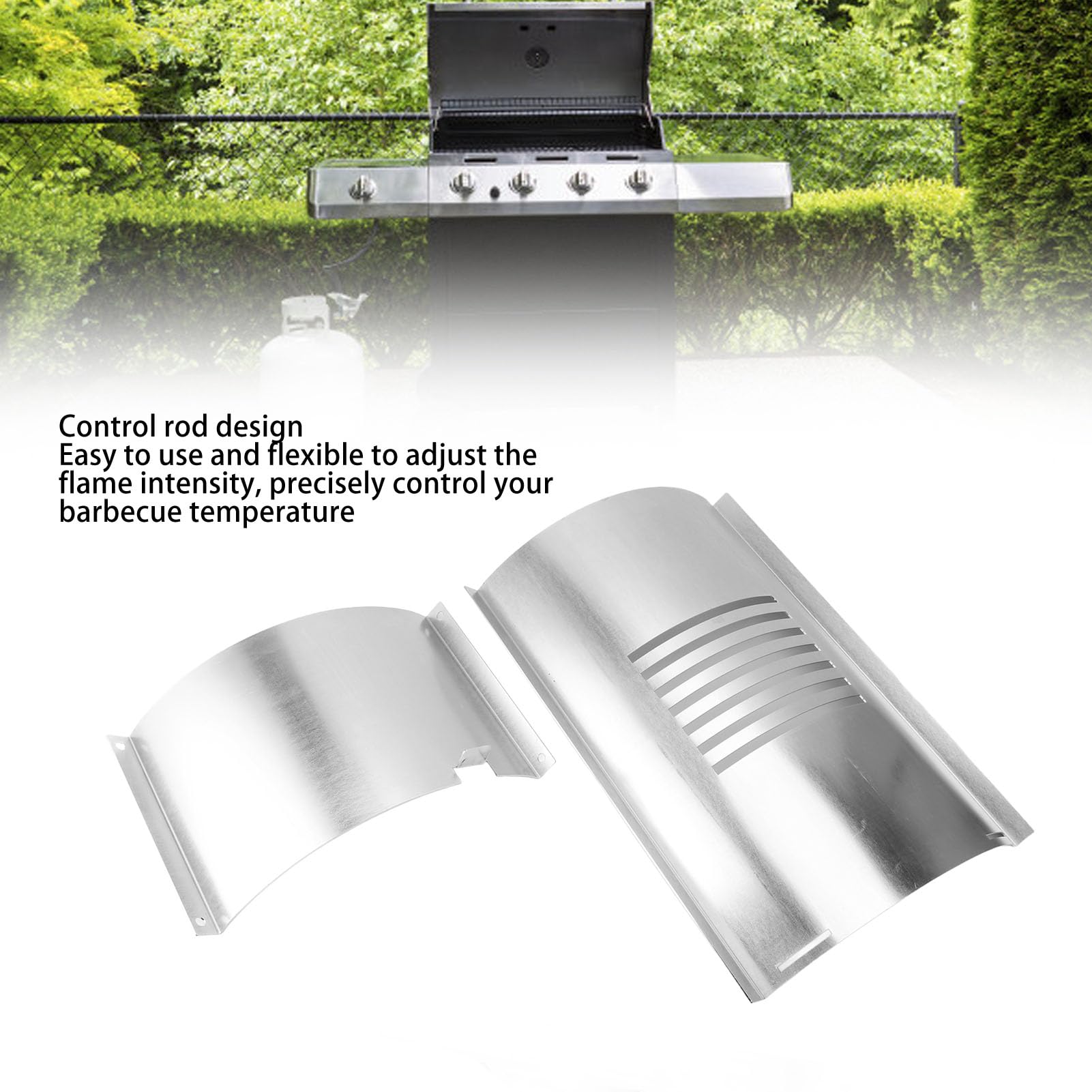 Kit per Polli da Carne 2 Pezzi, Coperchio Scorrevole in Acciaio Inossidabile e Kit Inferiore, Griglia per Barbecue con Maniglia di Controllo, Ideale per Regolare l'intensità del Fuoco e
