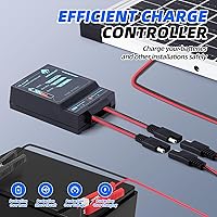 Vista 6 de MEGSUN - Kit de panel solar de 20 W 12 V impermeable cargador de batería solar + controlador de carga inteligente mejorado de 12 A + soporte