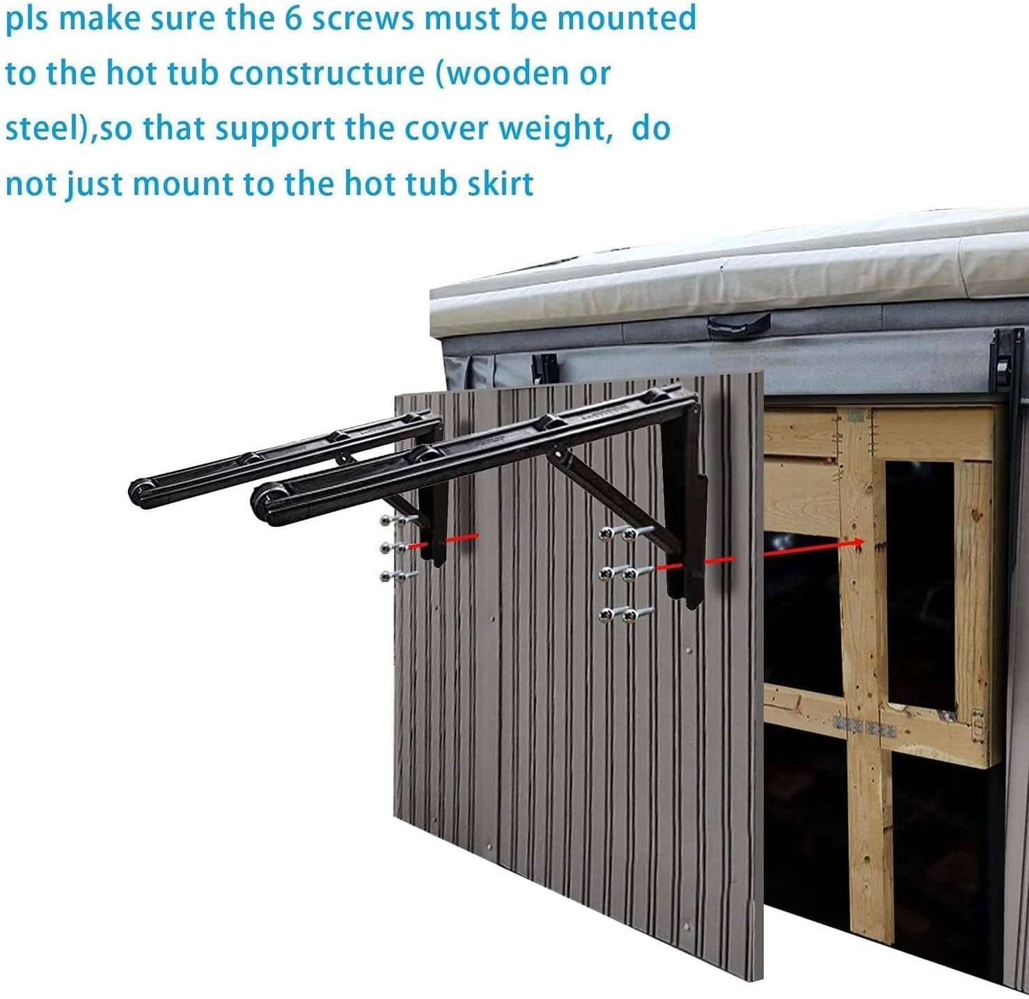 UCEDER Hot Tub Cover Lift,Spa Lifter Removal System Bracket Universal Assist Spa Lid Roller fits Vary Size, Shape and Brand of SPA,Bathtubs, Hot Tubs