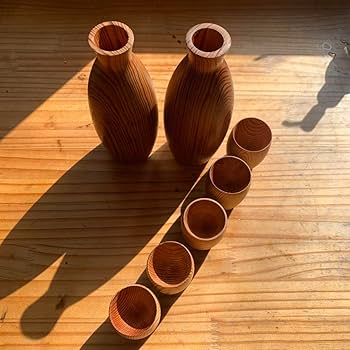 Amazon.co.jp: 屋久杉 ぐい呑み セット 徳利 とっくり おちょこ
