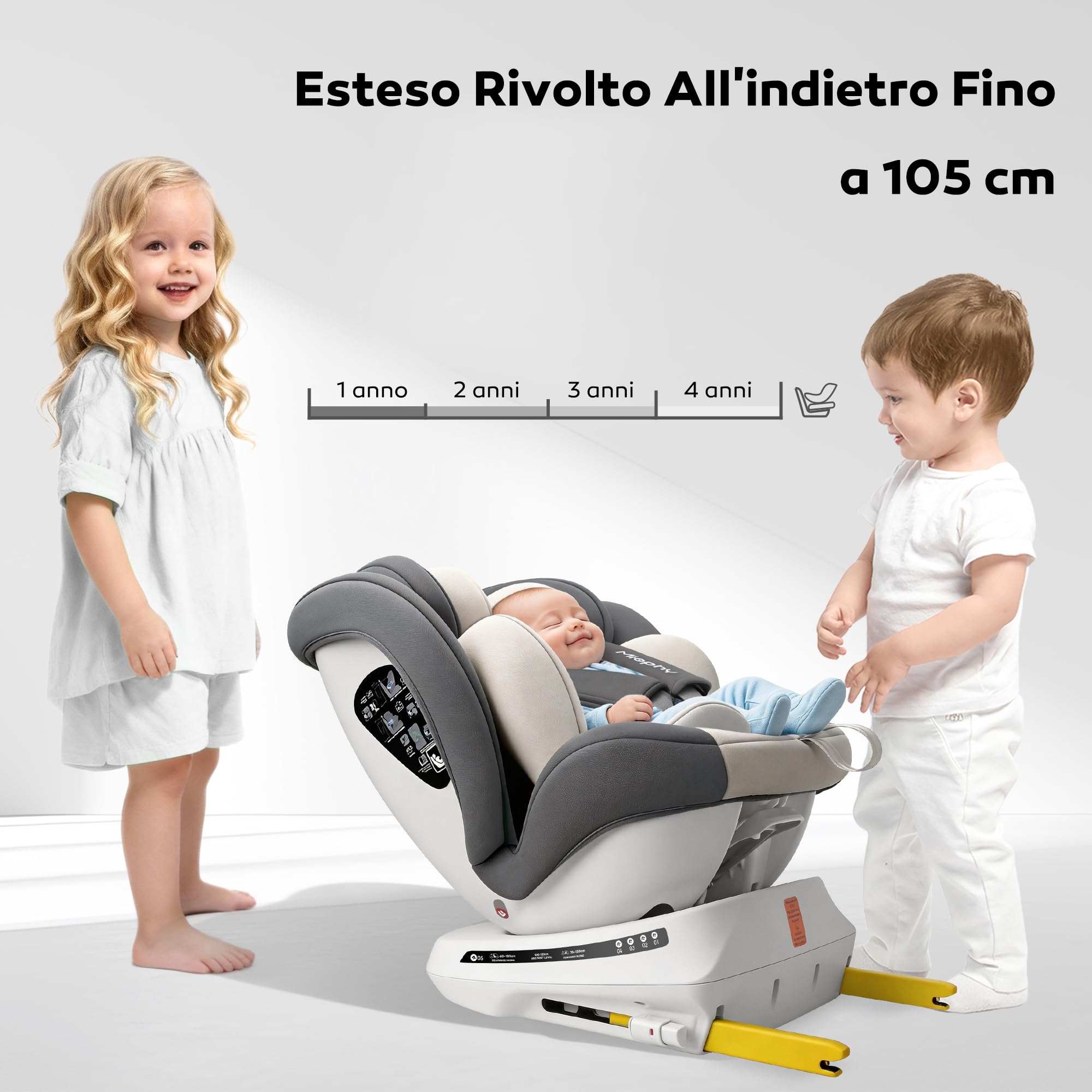 360 Girevole I-size Seggiolino Auto Isofix, 40-150 cm, 0-12 anni