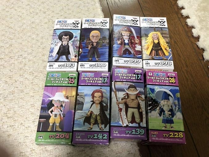Amazon 8個セット ワンピース フィギュア ワールドコレクタブルフィギュア ワーコレ 0 17 25 28 白ひげ シャンクス ウソップ シキ ロジャー フィギュア ドール 通販