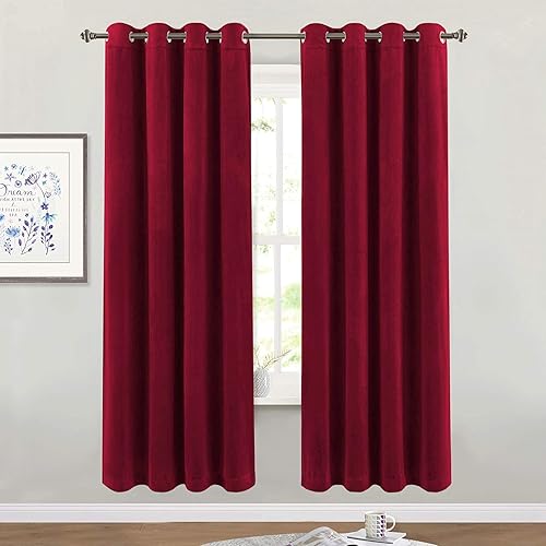 Miniatura 56 de StangH Cortinas de Terciopelo Verde Azulado Opacas - Cortinas de Servicio Pesado con Aislamiento Térmico Decoración del Hogar para Sala de Estar de