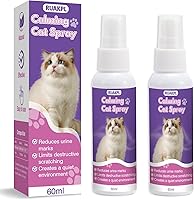 RUAKPL Cat Calming Pheromone Spray 60ml 2-Pack - Reduces Stress, Anxiety, Scratching for Travel & Home