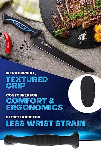 Miniatura 6 de Dalstrong Cuchillo de filete para cortar y tallar  10 pulgadas  Night Shark Series-7CR17MOV  Cuchillo de filete recubierto de titanio de acero de