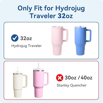 32 oz Replacement Lid for HydroJug Traveler Only, Replacement Tumbler Lid Compatible with HydroJug Traveler 32 oz, Tritan Cover with Slider for Commutes, Home, and Office Use(2 Pack)