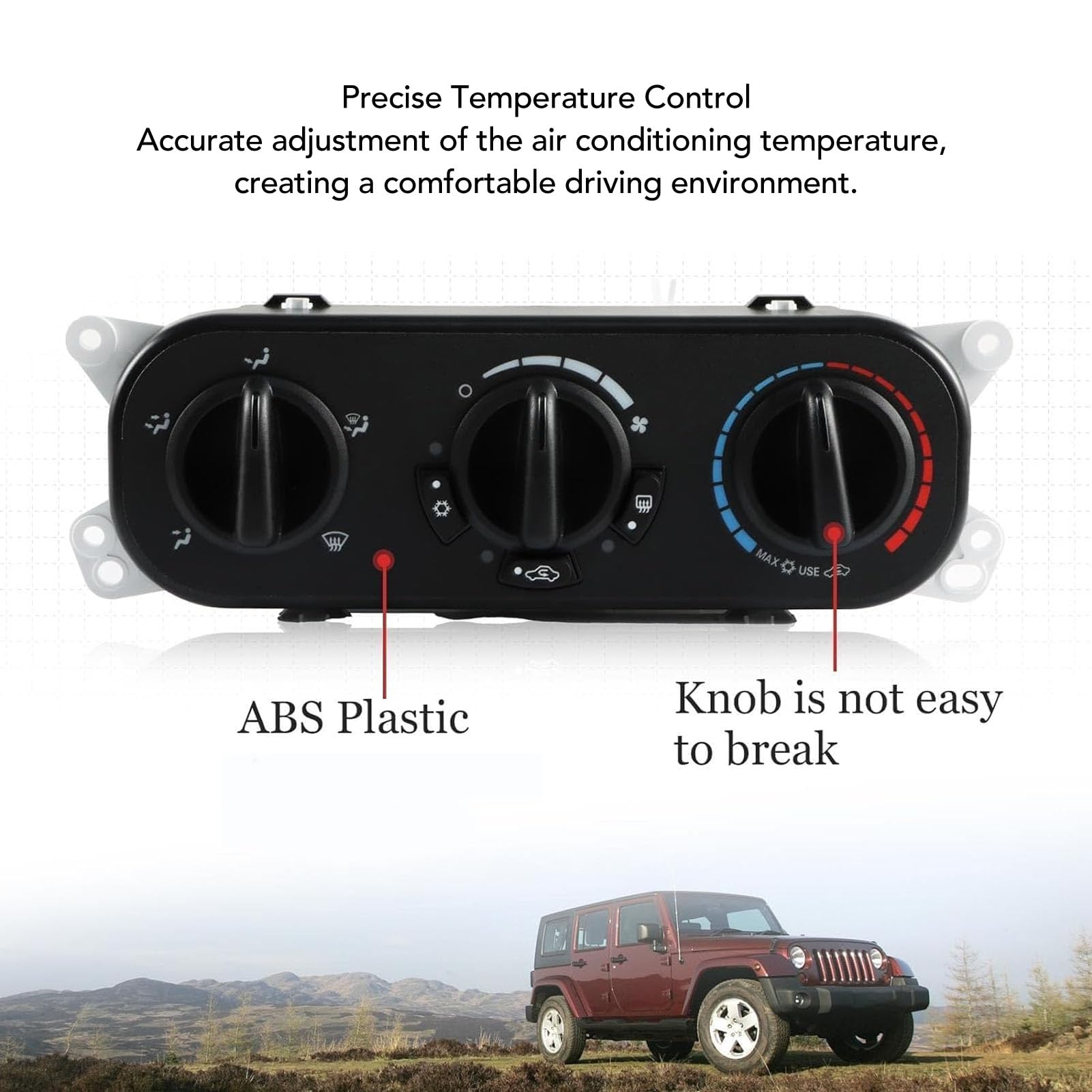 Akozon Kontrola Jednostka Grzejnika AC 55111840AE Przełącznik Klimatu dla JK 2007–2010