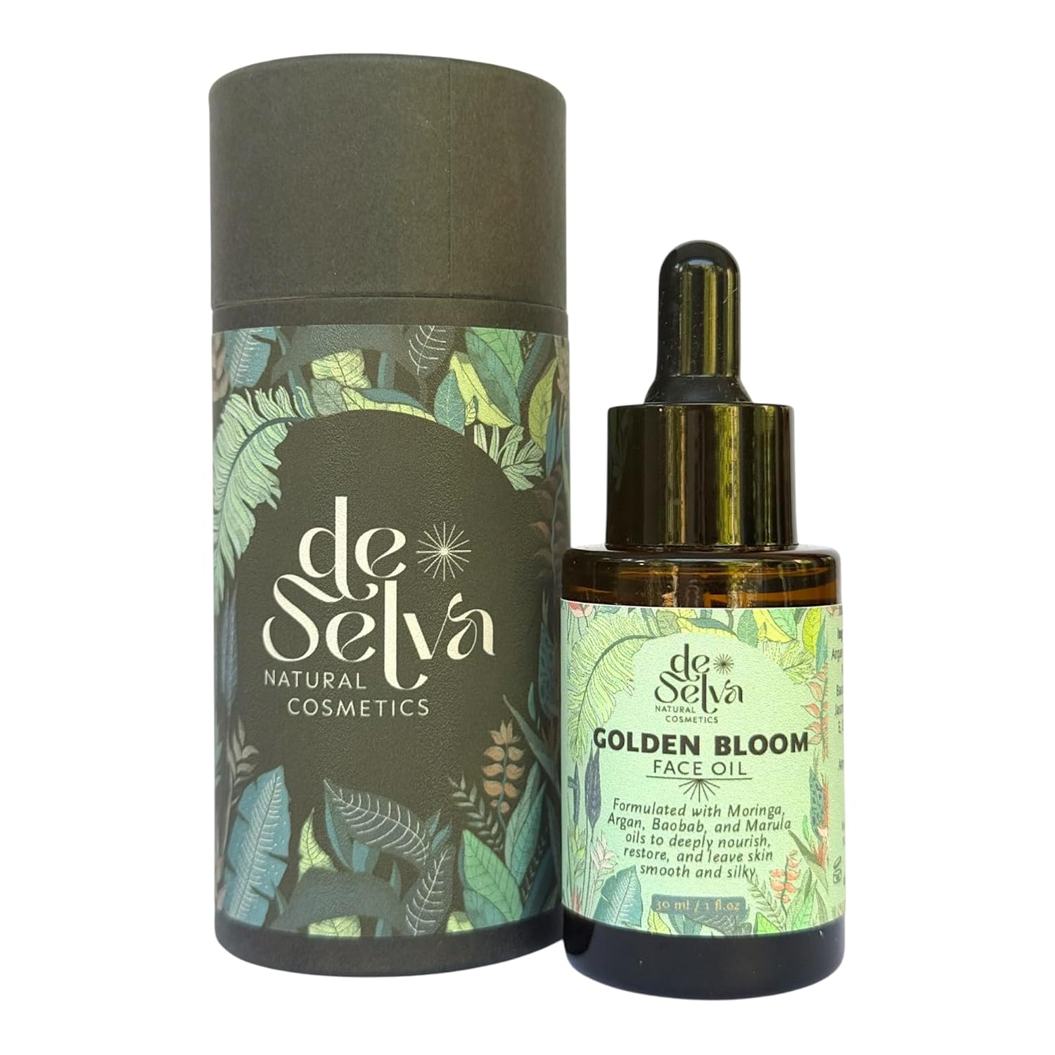 DeSelva Golden Bloom Facial Oil – Hydrating Glow Oil with Moringa, Argan, Pomegranate, Baobab & Marula – Organic, Vegan, Cruelty-Free, Lightweight, Fast-Absorbing Moisturizer for Oily & Dry Skin 1 oz - Image 8