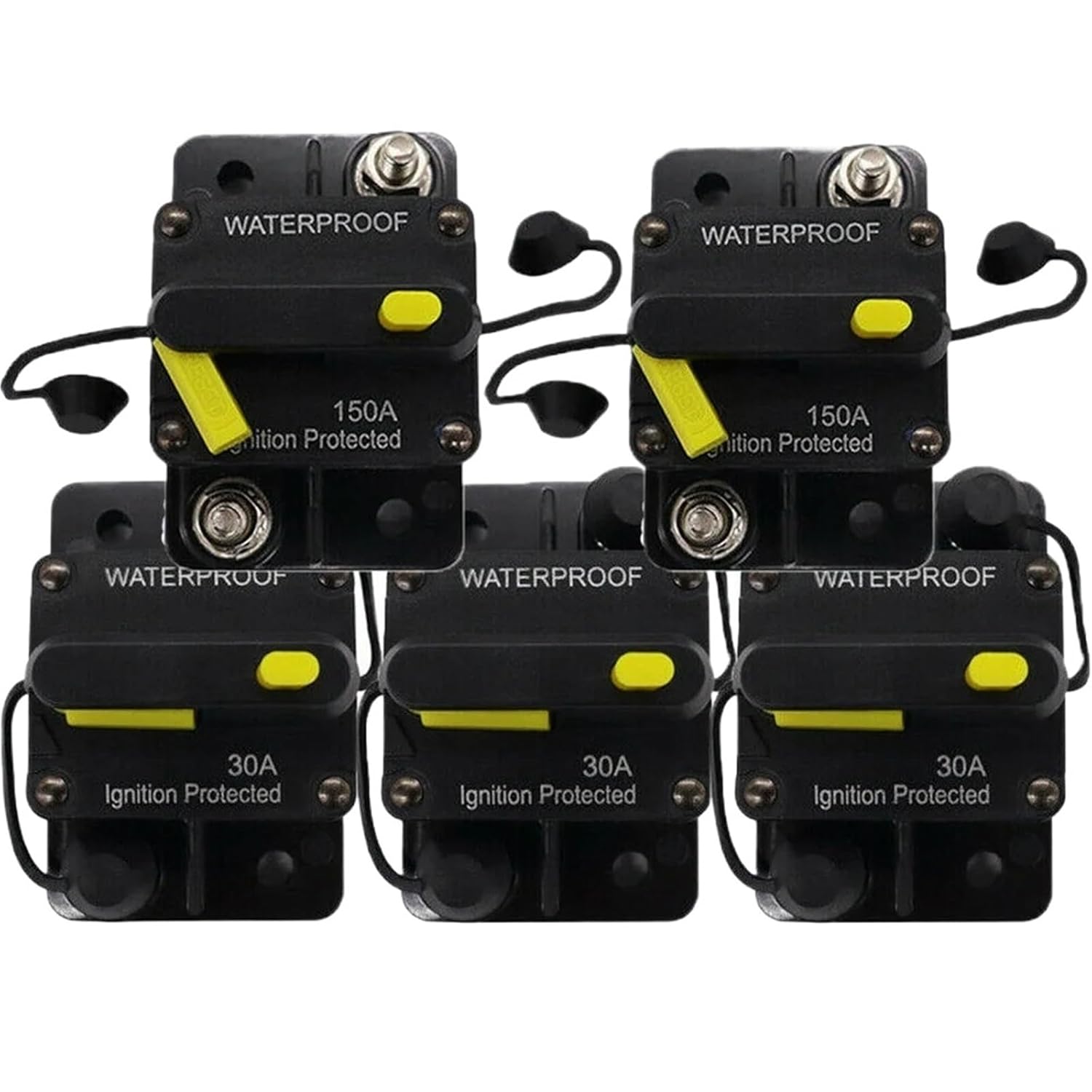 Car Circuit Breaker Fuse Reset 30-300 Amp 12V-48V DC Car Boat Auto Waterproof Circuit Breaker Fuse Switch Electrical Equipment(40A)