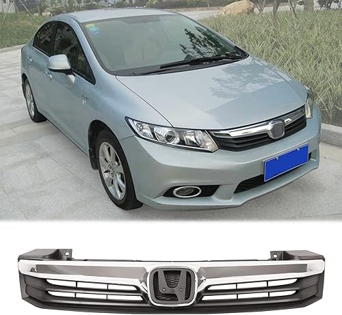 Miniatura 8 de Parachoques delantero parrilla capilla cromo para Honda Civic 2012 4 puertas Sedan HO1200206 HO1210139 71121TR0A01