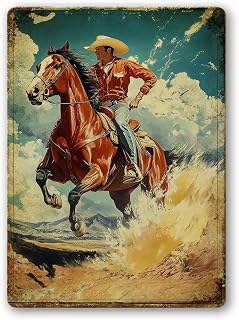 cowboy .png Interesting metal tin brand vintage rust bar plaque Family man cave wall plaque bedroom art deco painting 12x16inch