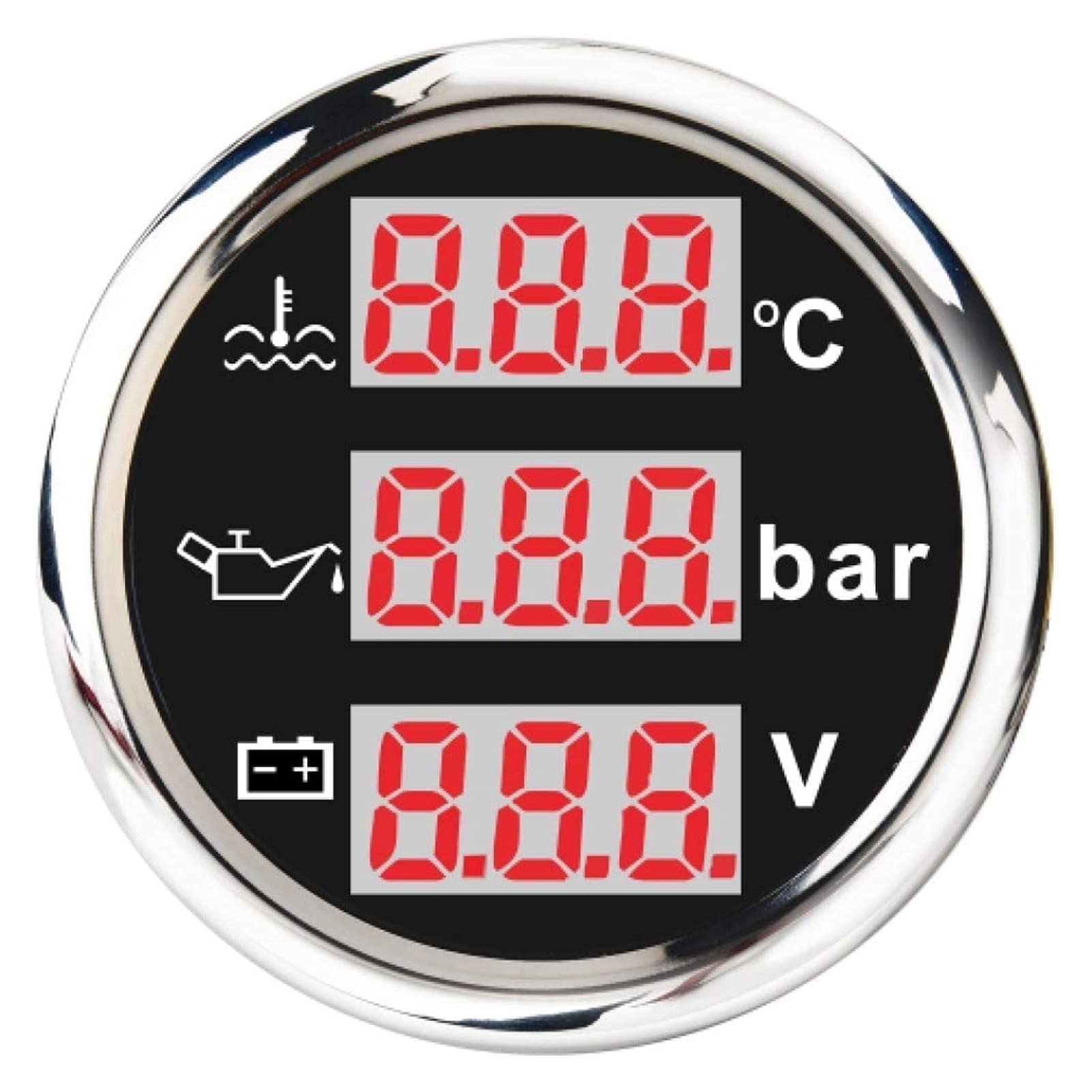 Voltmètre multifonctionnelle universel de pression d'eau pour tableau de bord 12V - 4