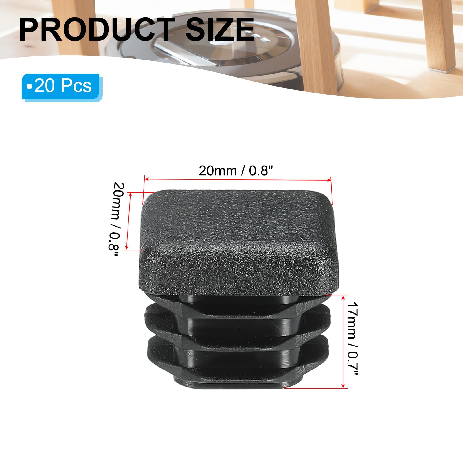 PATIKIL Square Plastic Hole Plugs 0.8inch - Image 2