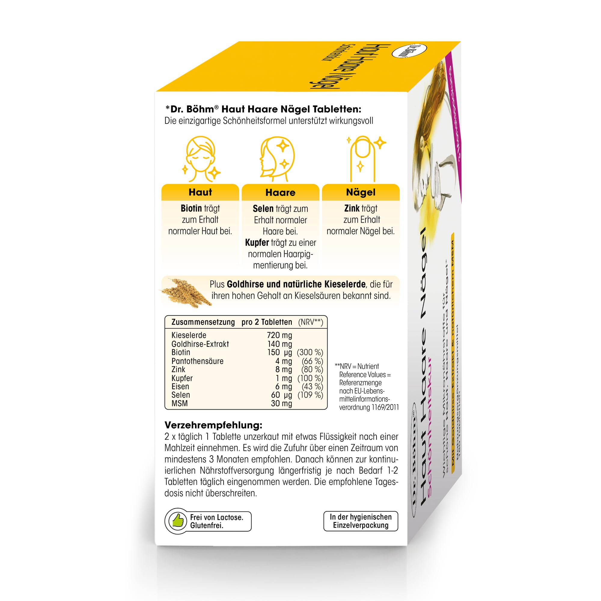 Dr. Böhm Haut Haare Nägel: Vitamine & Nährstoffe für Haut, Haare & Nägel, mit Silizium aus Goldhirse & Kieselerde, Selen, Biotin, Zink, 180 Tabletten (Packung mit 2)