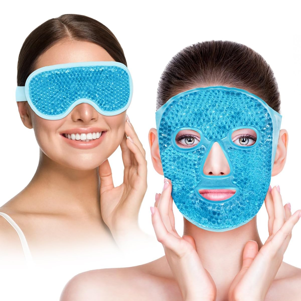 Cooling Gel Eye Mask for Puffy Eyes, Dark Circles & Migraine Relief | Hot & Cold Therapy Eye Mask with Adjustable Strap (EYE AND FACE MASK)-picture-42