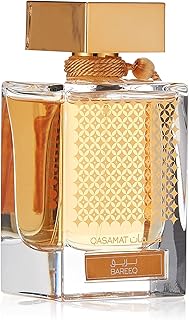 Qasamat Bareeq para homens e mulheres (unisex) EDP - Eau De Parfum 65 ml (2,1 oz) I Oriental Alchemy | Intense Vanilla, Addictive Praline, feijão Tonka, Musk | Royal & Luxurious | por Perfumes Rasasi