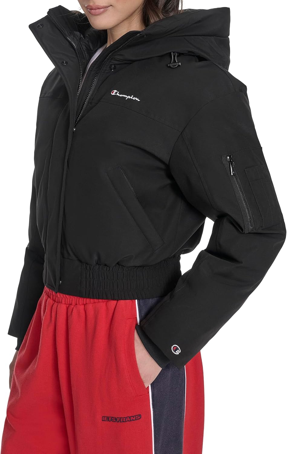 Champion womens Cropped Hooded Ski Bomber - Image 3