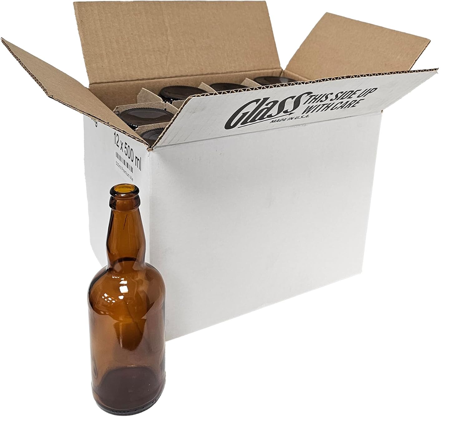 Home Brew Ohio (Beer Bottles Premium Ale Amber Crown Bottle 500ml - Case of 12
