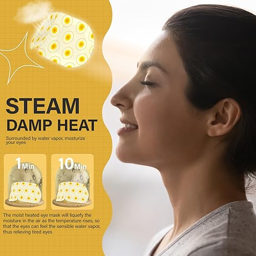 Miniatura 3 de ProCIV 16 paquetes de máscaras de ojos de vapor para ojos secos, máscara calefactora para calmar el dolor de cabeza, compresa cálida para aliviar el